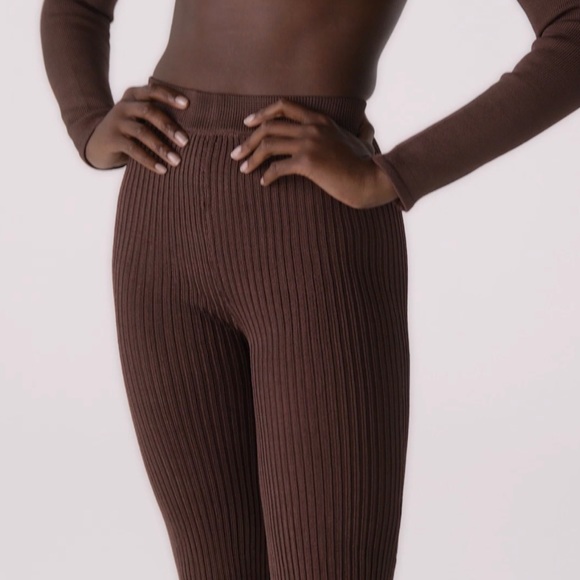 NWT Calle Del Mar Ribbed Pant in Chocolate - Picture 3 of 15